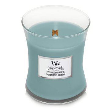 Woodwick Svíčka střední, Evergreen Cashmere, Kašmír a lesní jehličnany, 275 g