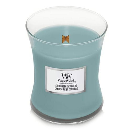 Woodwick Svíčka střední, Evergreen Cashmere, Kašmír a lesní jehličnany, 275 g