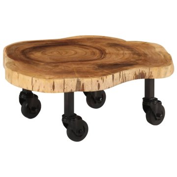Vidaxl Klubska mizica iz trdnega akacijevega lesa 60x55x25 cm