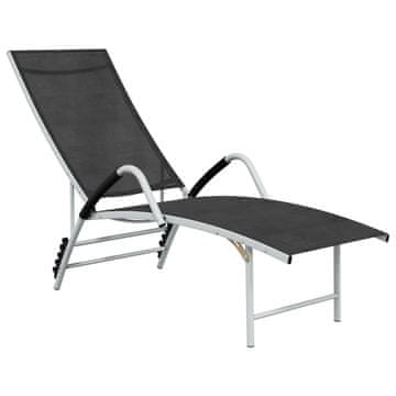 Vidaxl Ležalnik iz tekstila in aluminija
