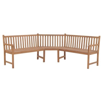 Vidaxl Vrtna kotna klop 185x185x90 cm trdna tikovina