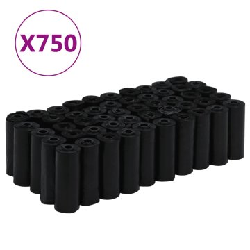 Vidaxl Vrečke za pasje iztrebke 750 kosov črne 30x20 cm PE