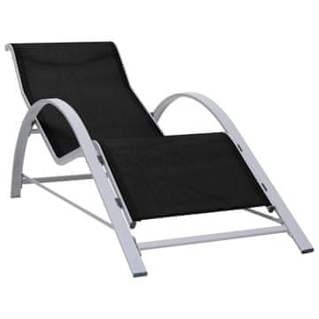 Vidaxl Ležalnik iz tekstila in aluminija