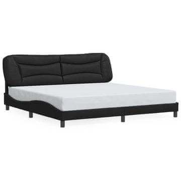 Vidaxl Posteljni okvir brez vzmetnice Hvar črn 200x200 cm umetno usnje