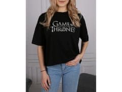 Game of Thrones Črna bombažna majica za ženske Igra prestolov M