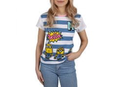 Despicable Me Belo-modra majica s kratkimi rokavi v črtah MINIONKI M