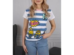 Despicable Me Belo-modra majica s kratkimi rokavi v črtah MINIONKI M