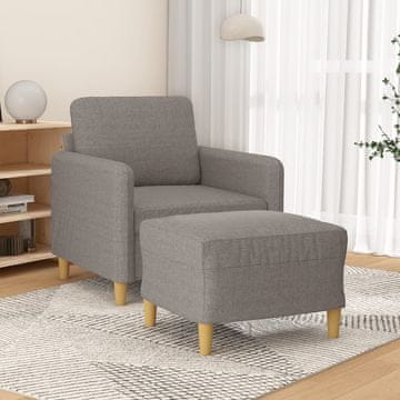 Vidaxl vidaXL Fotelj s podnožjem, taupe, 60 cm, oblazinjen s tkanino