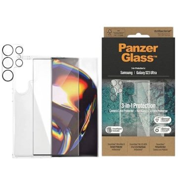 PanzerGlass PanzerGlass Bundle 3v1 prozorno ohišje + folija + pokrov za kamero za Samsung Galaxy S23 Ultra