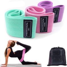 Mormark Elastični trakovi, Vadbeni trakovi, Elastike za Vadbo za Zadnjico in Noge (3 kosi + vrečka) | FITSTRAPS