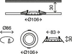 BRILONER vgradne LED svetilke 7W IP23 4000K 3kos