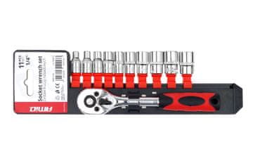 slomart AMiO Nasadni ključ z ragljo, komplet 11 kosov, 1/4", 4-13 mm
