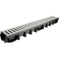 Max-Pol Linearna drenaža kanaleta 1000*98 s PVC rešetko A15 siva - MX 01748