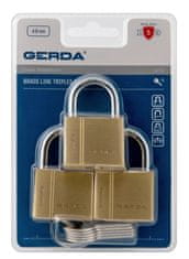 shumee 3-DELAD HÄNGLÅS I MÄSSING, TRIPPLADE, KMZ S40, BLIS - MP KLO 58412