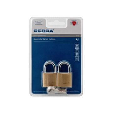 shumee BRASS LINE KMZ S30 TWINS HÄNGLÅSSET, BLISTER - MP KLO 58375