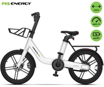 MS ENERGY Pulseurban C20 električno kolo, 250W, do 70 km, belo