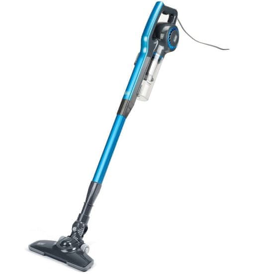 Black+Decker Cordless stick sesalnik Black+Decker BXVMS600E, 600 W, ciklonsko filtriranje, bagless, modra, 0.8 L, 6 m kabel, ergonomičen.