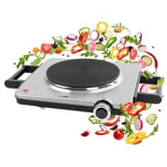 Clatronic Ploščna kuhalna plošča Clatronic EKP 3788, Črna/Nerjaveče jeklo, 1 kuhalna cona