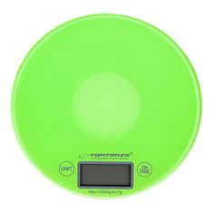 Esperanza Elektronska kuhinjska tehtnica Esperanza EKS003G, zaokrožena v rumeni in zeleni barvi, natančnost 1 g, kapaciteta 5 kg