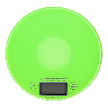 Esperanza Elektronska kuhinjska tehtnica Esperanza EKS003G, zaokrožena v rumeni in zeleni barvi, natančnost 1 g, kapaciteta 5 kg