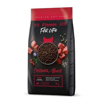 Fitmin FITMIN For Life Castrate Beef - suha hrana za mačke - 8 kg