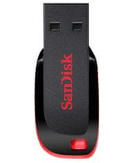SanDisk SanDisk Cruzer Blade USB ključek 32 GB, USB Tip-A 2.0, črn/rdeč, brez pokrovčka, hitra dostava 24 ur
