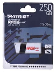 slomart USB ključ Patriot Rage Prime 256 GB, 600 MB/s, USB 3.2, bele barve, visoka hitrost prenosa, Plug and Play