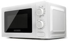 Black+Decker Mikrovalovna pečica Black+Decker BXMZ700E, 700 W, 20 L, bela, s funkcijo žara in vrtečim krožnikom