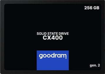 GoodRam SSD Goodram CX400 gen.2, 256 GB 2.5" SATA III, 3D TLC NAND, 550 MB/s, 480 MB/s, MTBF 2M h, za PC