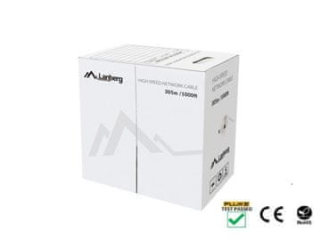 LANBERG UTP KABEL CAT.6 305M CU ŽICA SIVA FLUKE