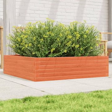 Vidaxl vidaXL Vrtno korito za sajenje iz voska rjave barve 90x90x23 cm masivni borov les