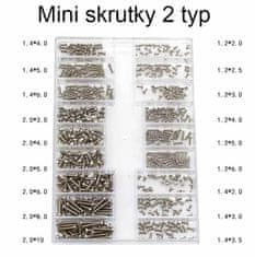 TYPE 2 Laptop Vijaki za prenosnike DIY Kit za računalnike Vijaki za ure za mobilne telefone 500 kosov Set od M1.2 do M2
