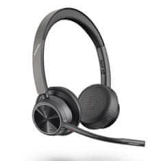 Poly Brezžične Bluetooth slušalke Plantronics Voyager 4320 UC črne (218476-01) 77Y99AA s stojalom