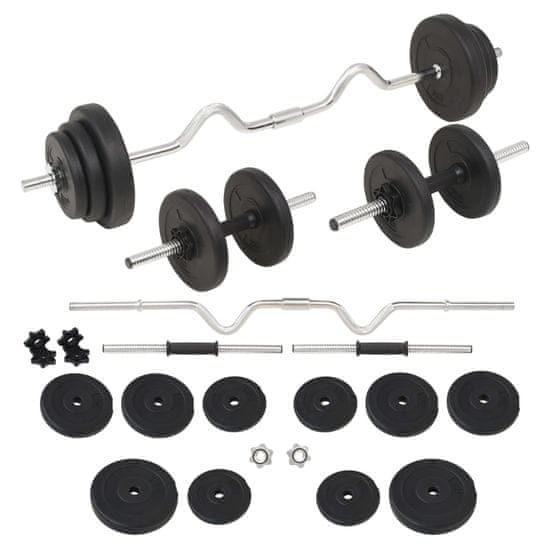 Vidaxl Komplet uteži in ročk 30 kg