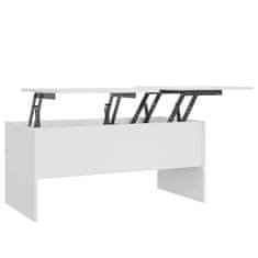 Vidaxl Klubska mizica bela 102x50,5x46,5 cm konstruiran les