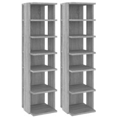 Vidaxl Regal za čevlje 2 kosa sivi sonoma 27,5x27x102cm inženirski les