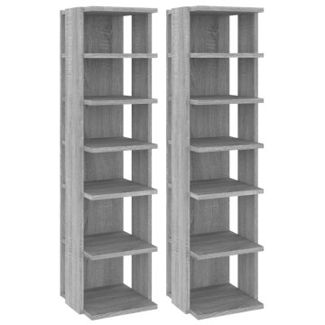 Vidaxl Regal za čevlje 2 kosa sivi sonoma 27,5x27x102cm inženirski les