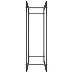 Vidaxl Stojalo za drva črno mat 80x28x86 cm jeklo