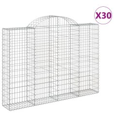 Vidaxl Obokane gabion košare 30 kos 200x30x140/160 cm pocinkano železo
