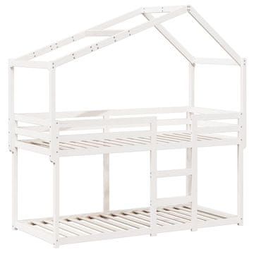 Vidaxl Pograd s streho bel 80x200 cm trdna borovina
