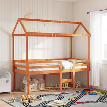 Vidaxl vidaXL Baldahin za otroško posteljo, voščeno rjav, 217x85,5x154 cm