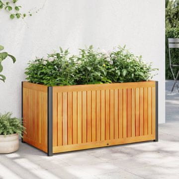Vidaxl vidaXL Vrtno korito 85x45x44 cm masiven akacijev les in jeklo