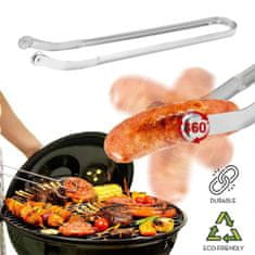 Netscroll Prijemalka za žar, pripomoček za obračanje mesa in zelenjave na žaru, 360-stopinjski vrtljiv notranji del, kakovostno nerjaveče jeklo, ergonomičen ročaj, enostavno čiščenje, FlipBBQ