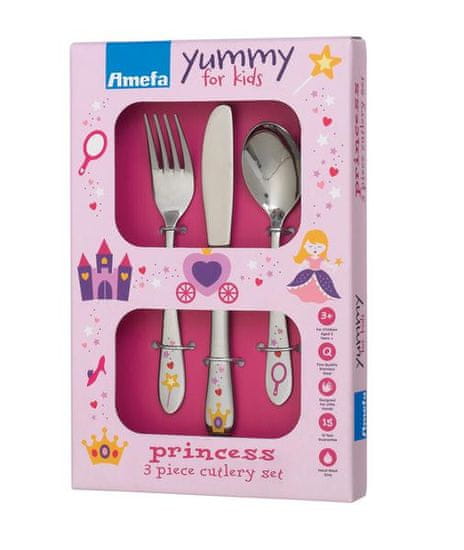 Amefa OTROŠKI JEDILNI PRIBOR &quot;PRINCESKA&quot;, KOMPLET 3 KOSI
