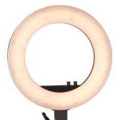 ACTIVESHOP Obročasta luč 18" 48W LED črna + stativ