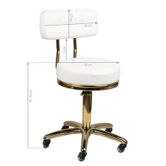 ACTIVESHOP Zlati AM-961 beli kozmetični stolček