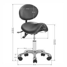ACTIVESHOP Giovanni 1025 črni kozmetični stolček