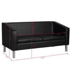 Eprim Gabbiano čakalna sofa BM18003 črna