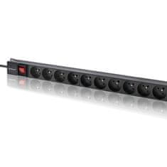 Qoltec aluminijasti PDU razdelilnik za RACK | 16A | 16 x FRANCOSKI | Vertikalen | 1,8 m