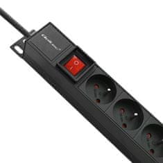 Qoltec aluminijasti PDU razdelilnik za RACK | 16A | 16 x FRANCOSKI | Vertikalen | 1,8 m
